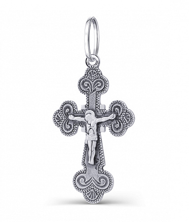 142.55 крест из серебра частично черненый штампованный