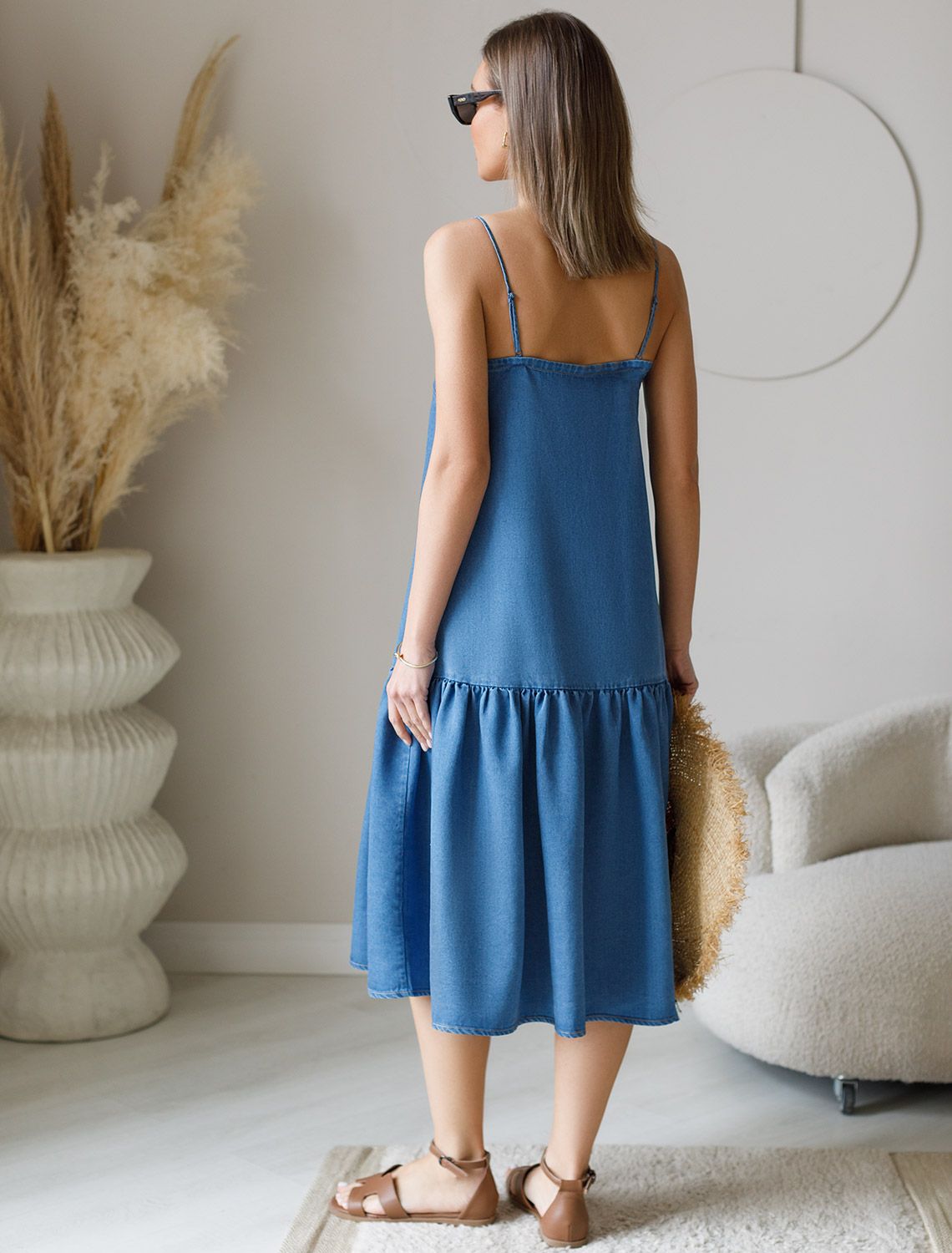 Сарафан из лиоцелла под деним D52.022 синий
