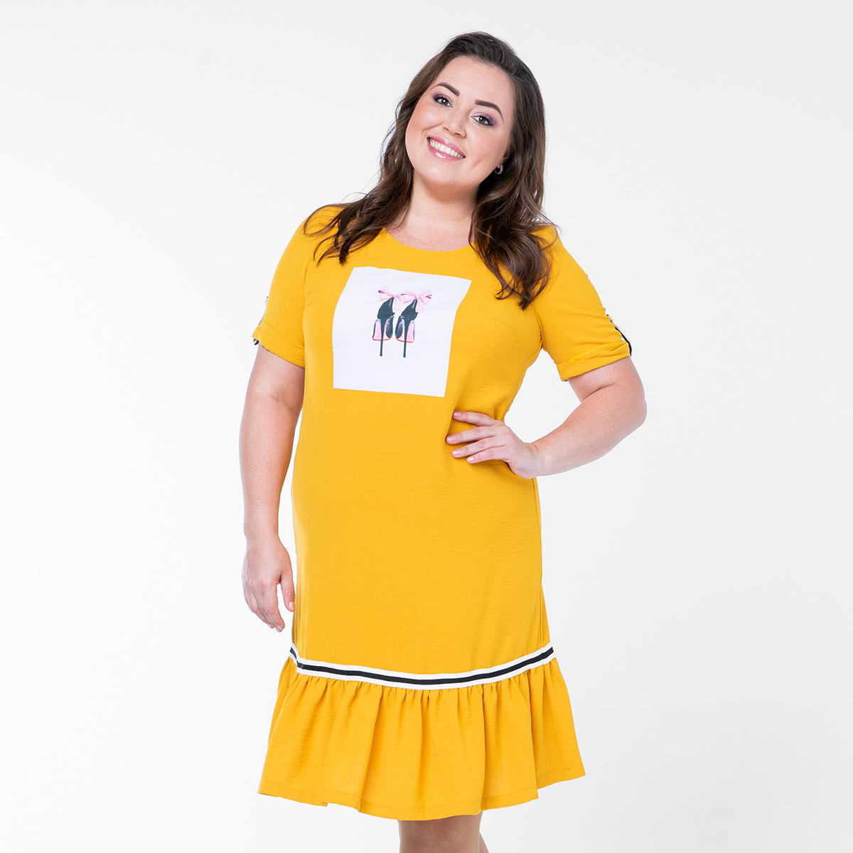 ст. цена2400руб.! Платье, текстиль, желтый