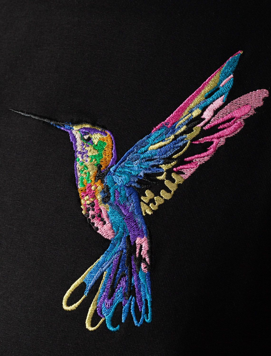 Футболка из тонкого эластичного футера со шнуром внизу D49.095 черный_колибри