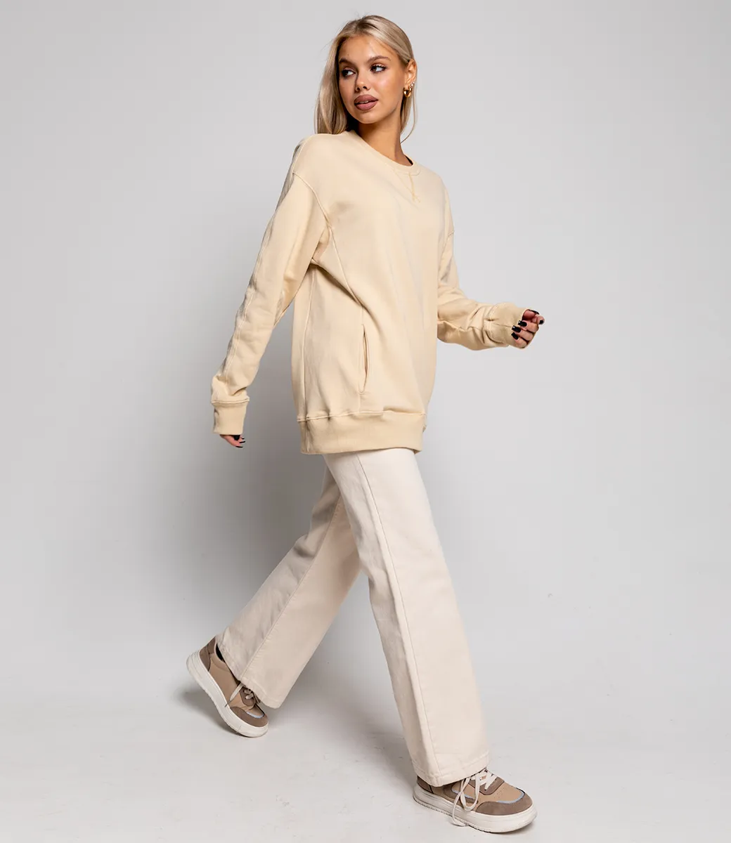 ст. цена1780руб.! Свитшот #ОКТ1657, светло-бежевый