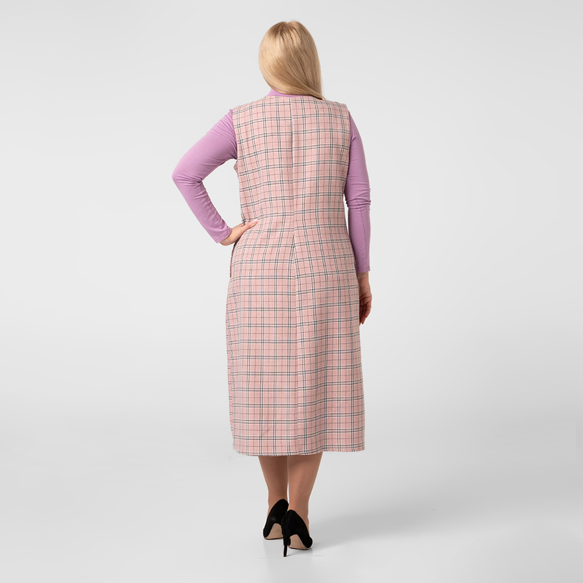 ст. цена1500руб.! Сарафан, текстиль, розовый