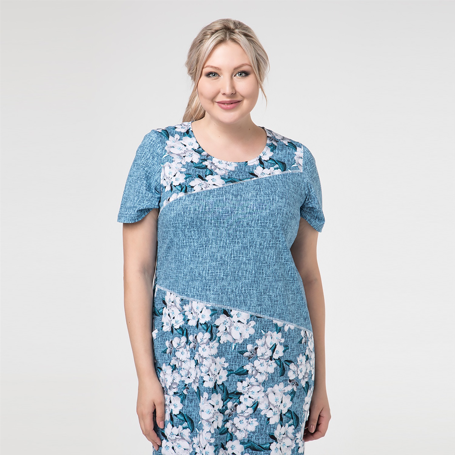 ст. цена1500руб.! Платье, трикотаж, голубой