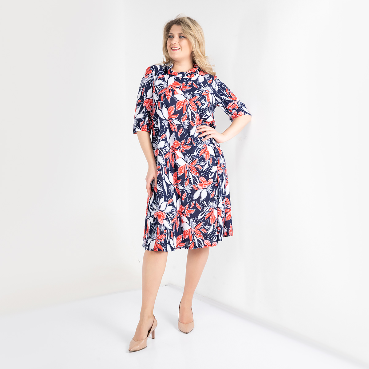 ст. цена1900руб.! Платье, трикотаж, коралловый