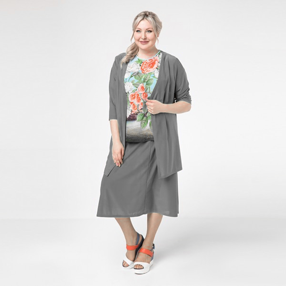 ст. цена1900руб.! Кардиган, трикотаж, серый