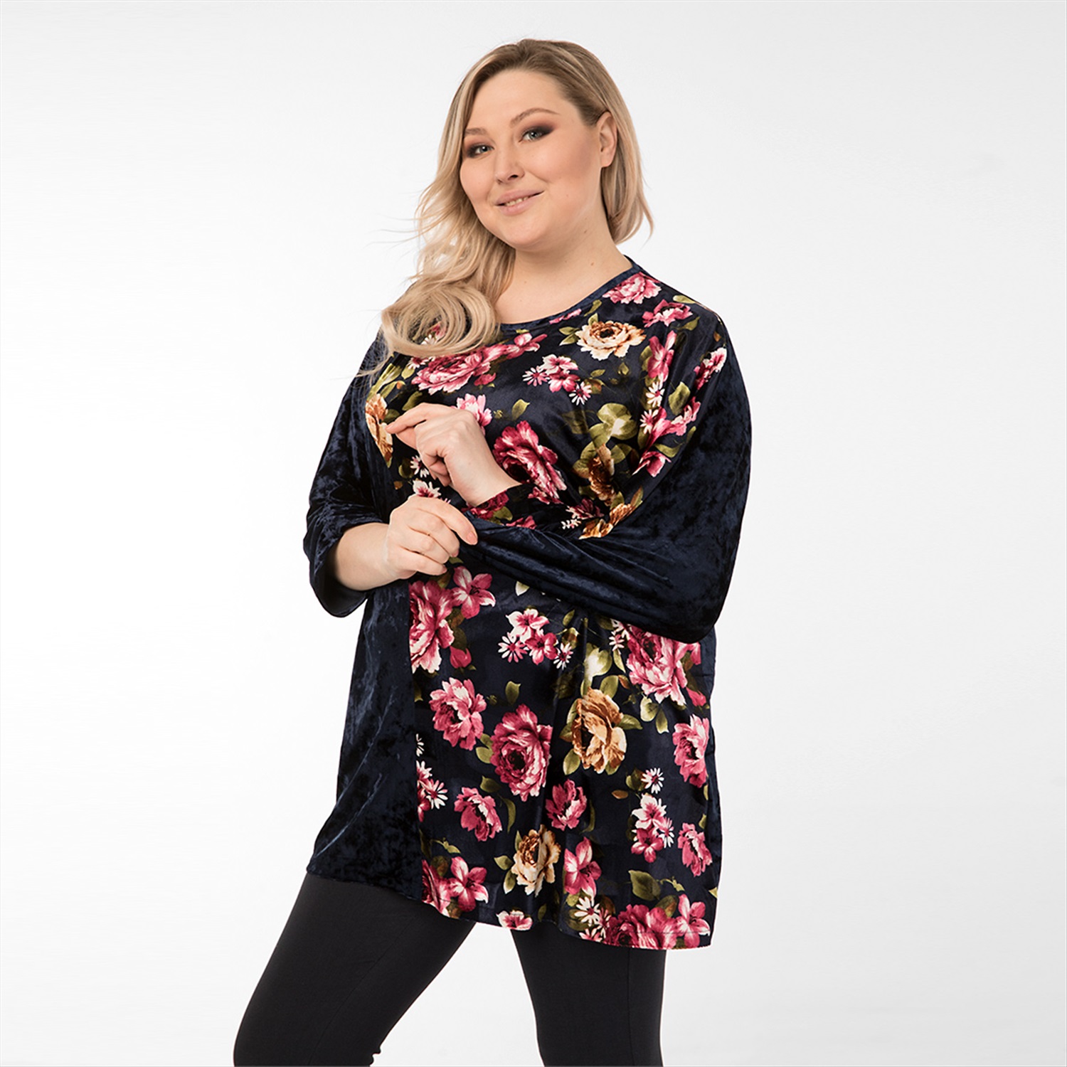 ст. цена1900руб.! Туника, текстиль, темно-синий