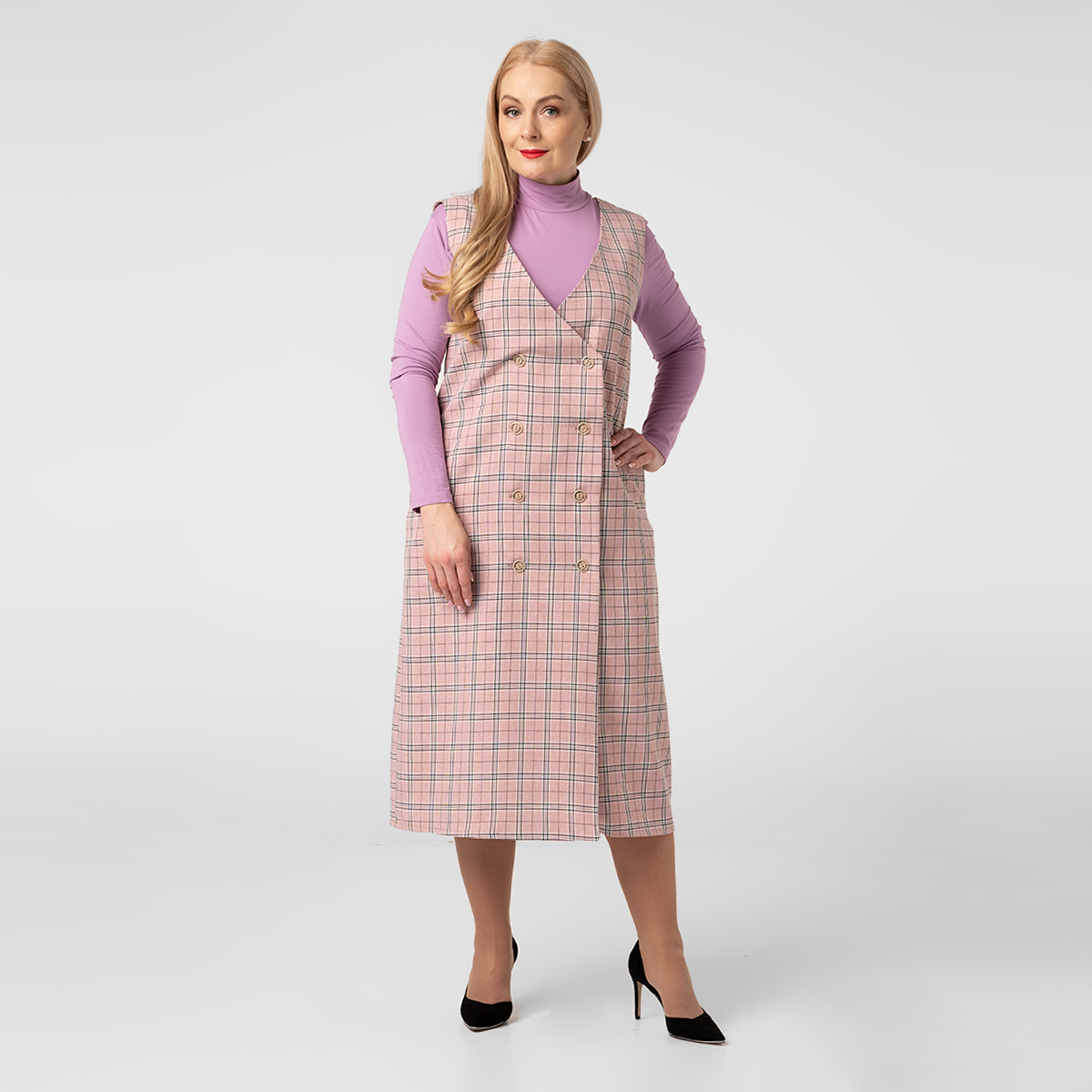 ст. цена1500руб.! Сарафан, текстиль, розовый