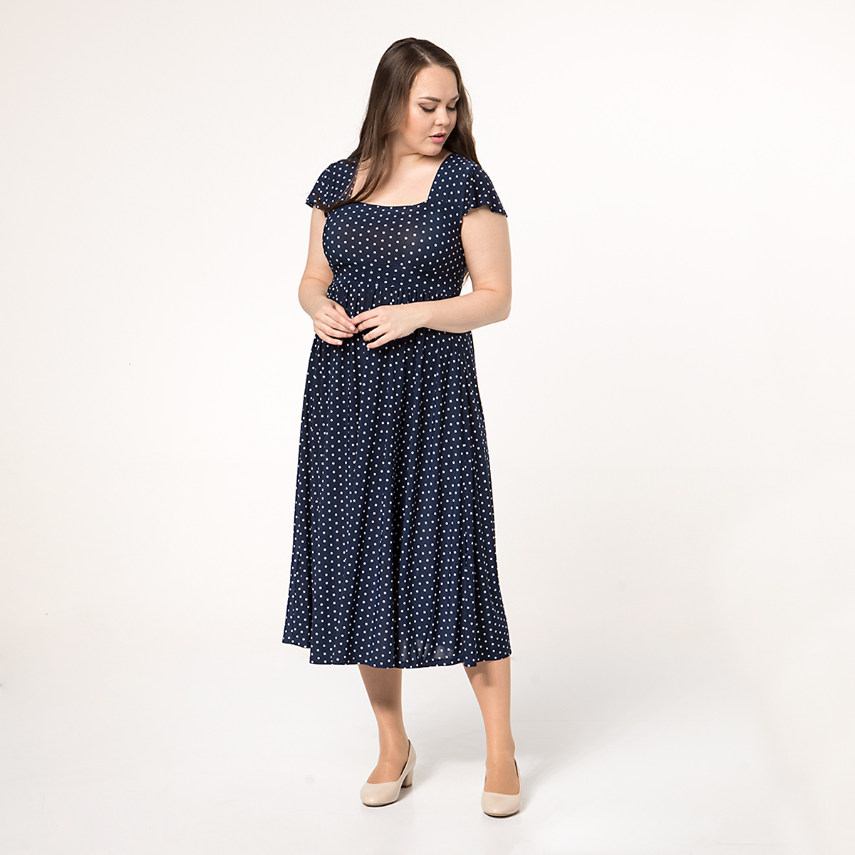 ст. цена1000руб.! Сарафан, трикотаж, синий