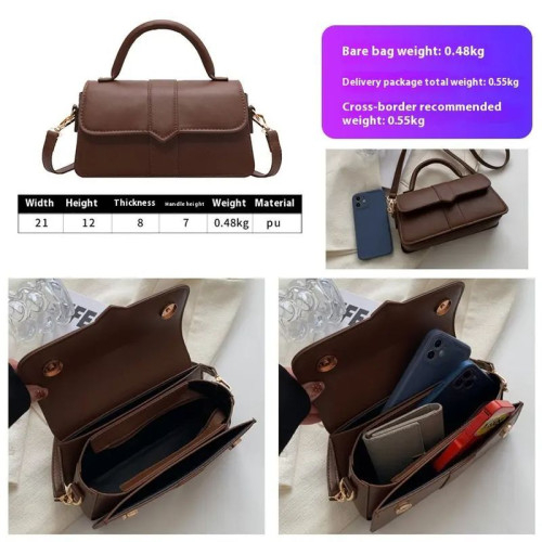 Женская кожаная сумка 8578 BROWN