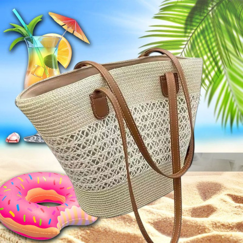 Женская соломенная сумка COL-21 BEIGE