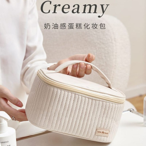 Женская кожаная косметичка COS-19 BEIGE