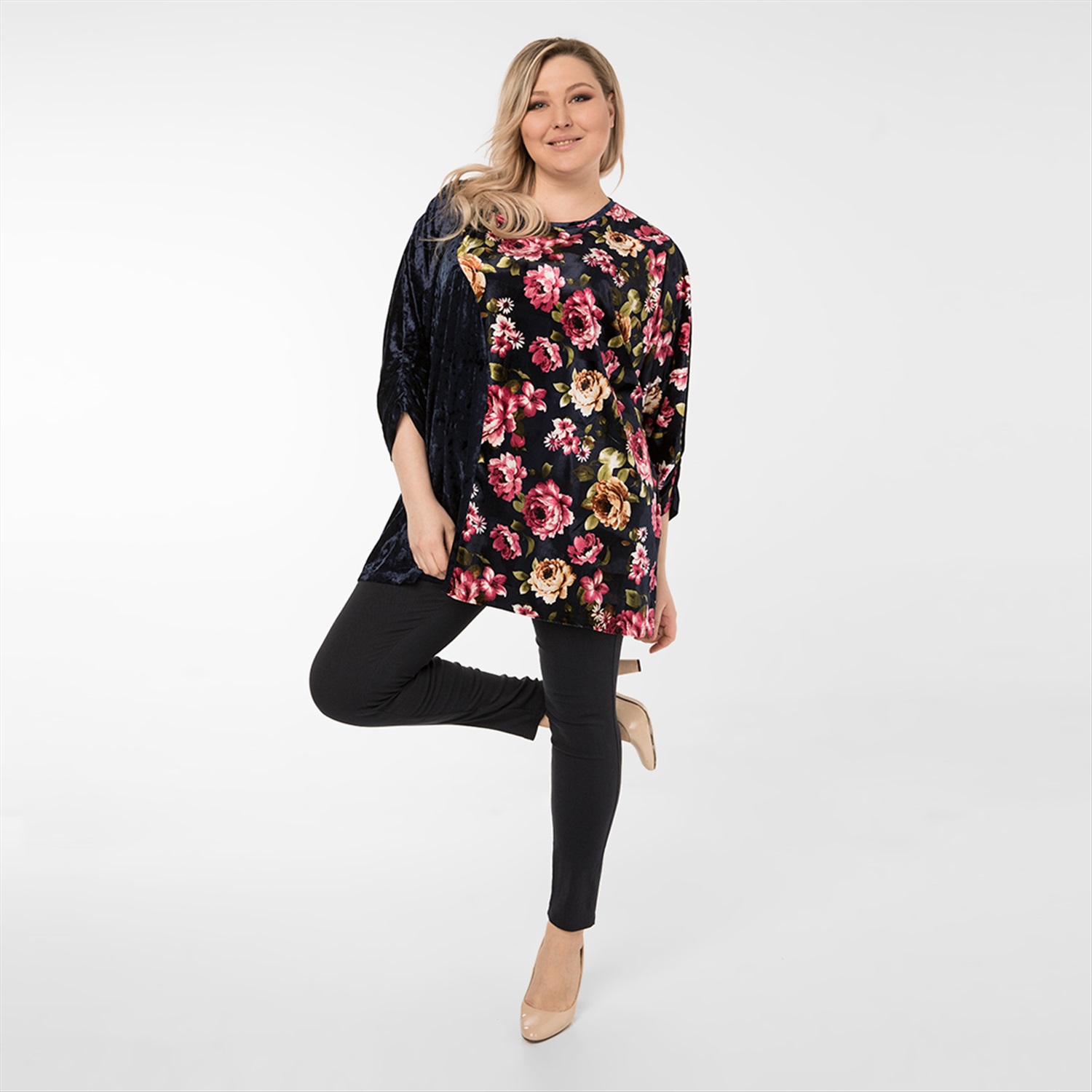 ст. цена1900руб.! Туника, текстиль, темно-синий