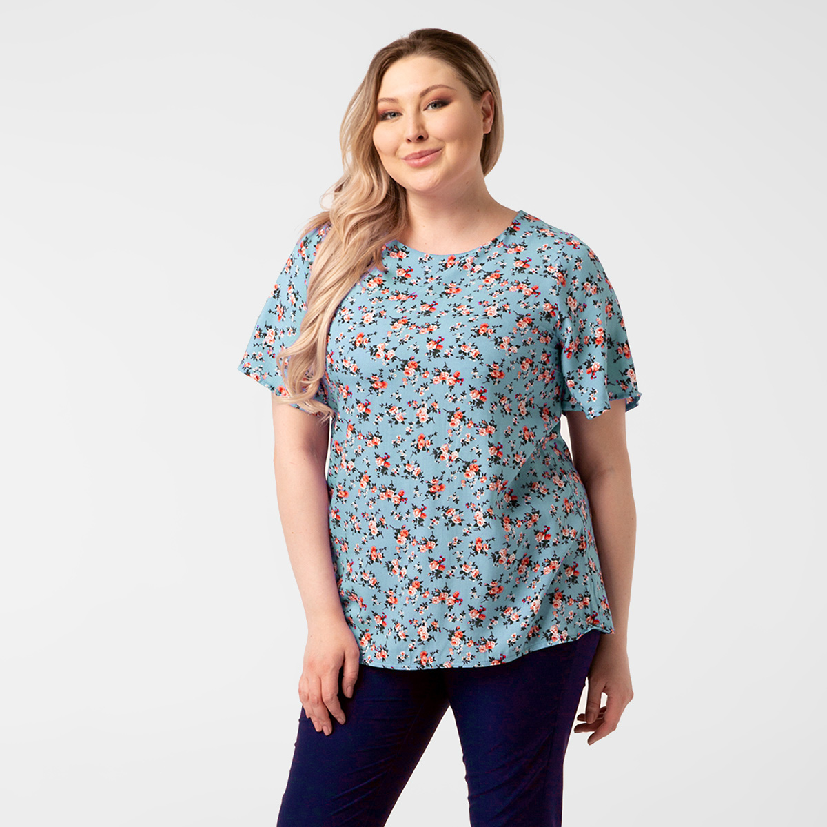 ст. цена1500руб.! Туника, трикотаж, голубой