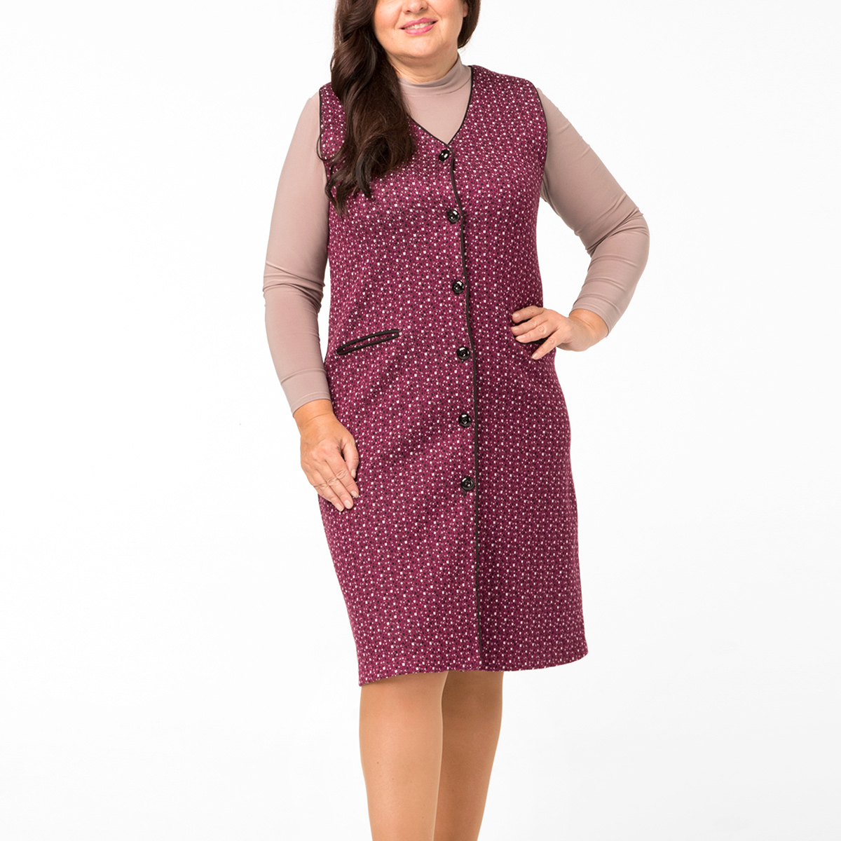 ст. цена1500руб.! Сарафан, трикотаж, бордовый