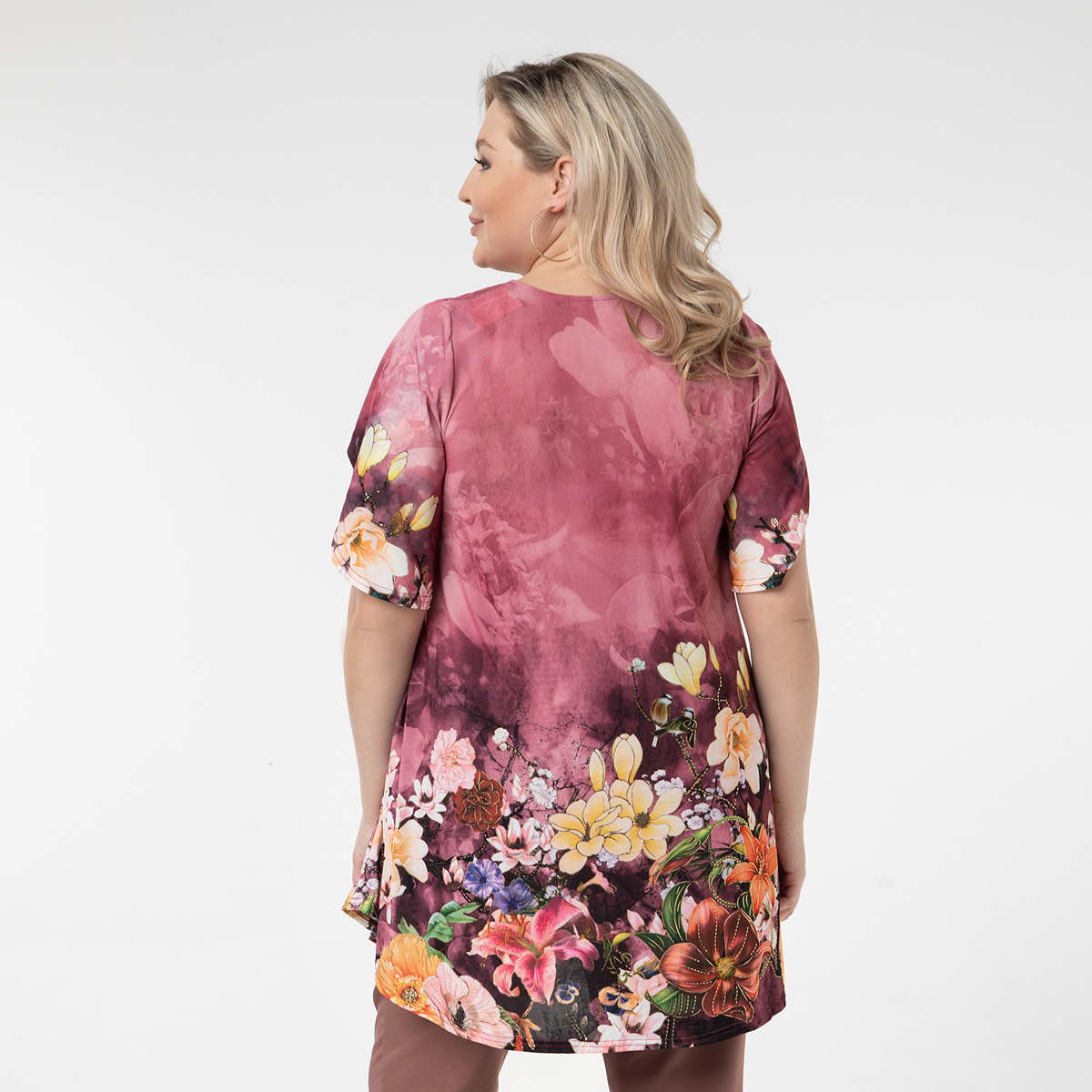 ст. цена1900руб.! Туника, трикотаж, брусничный