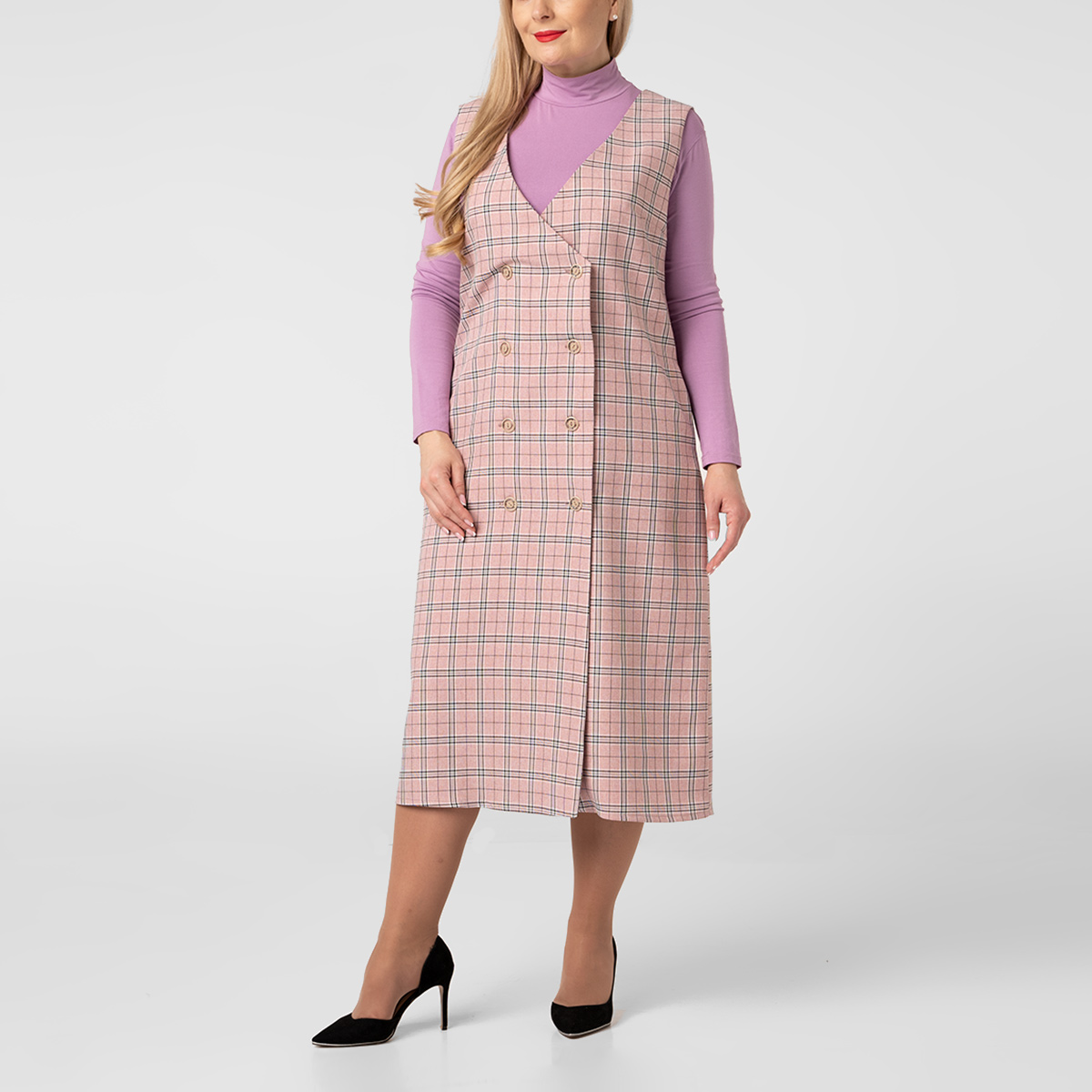 ст. цена1500руб.! Сарафан, текстиль, розовый