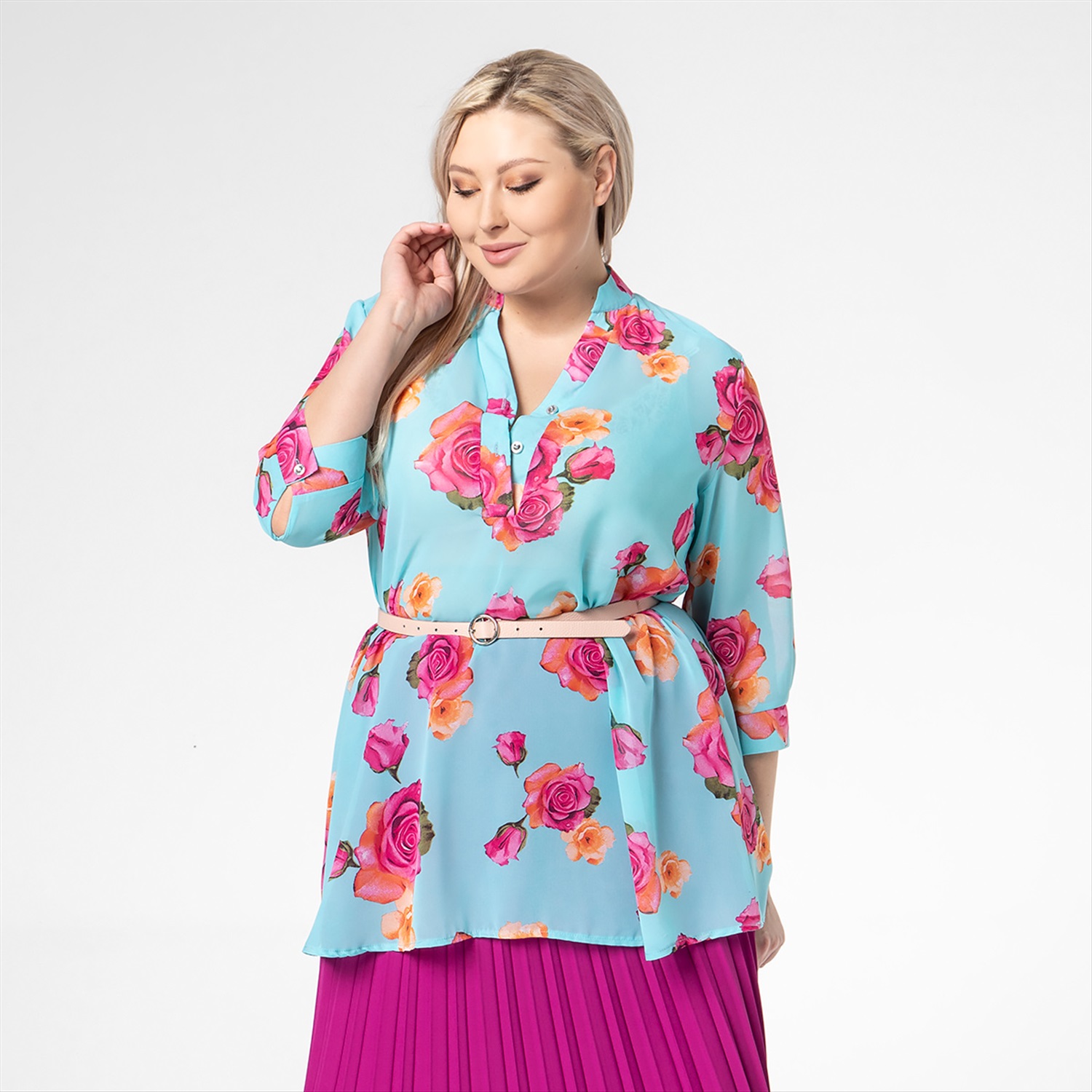 ст. цена1900руб.! Туника, текстиль, голубой