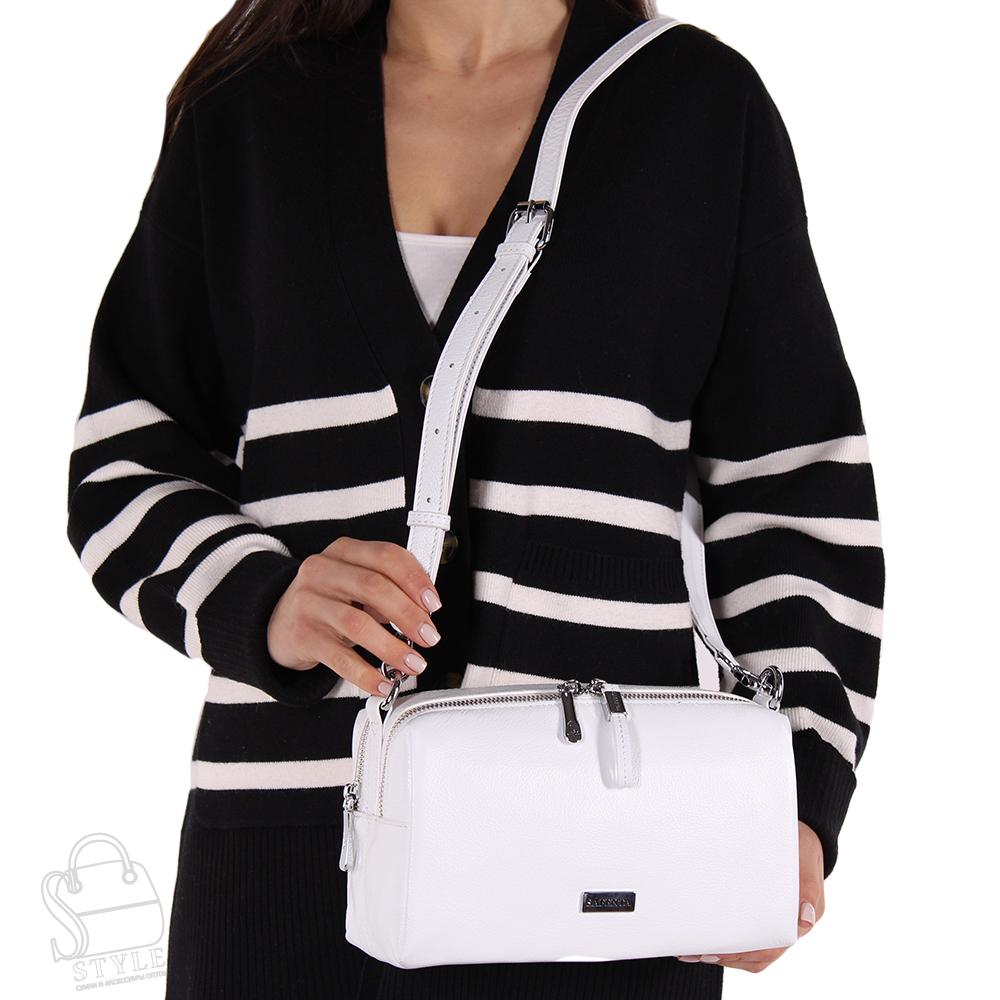 Сумка женская кожаная 99456 white Velina Fabbaino-Safenta/30 в Новосибирске