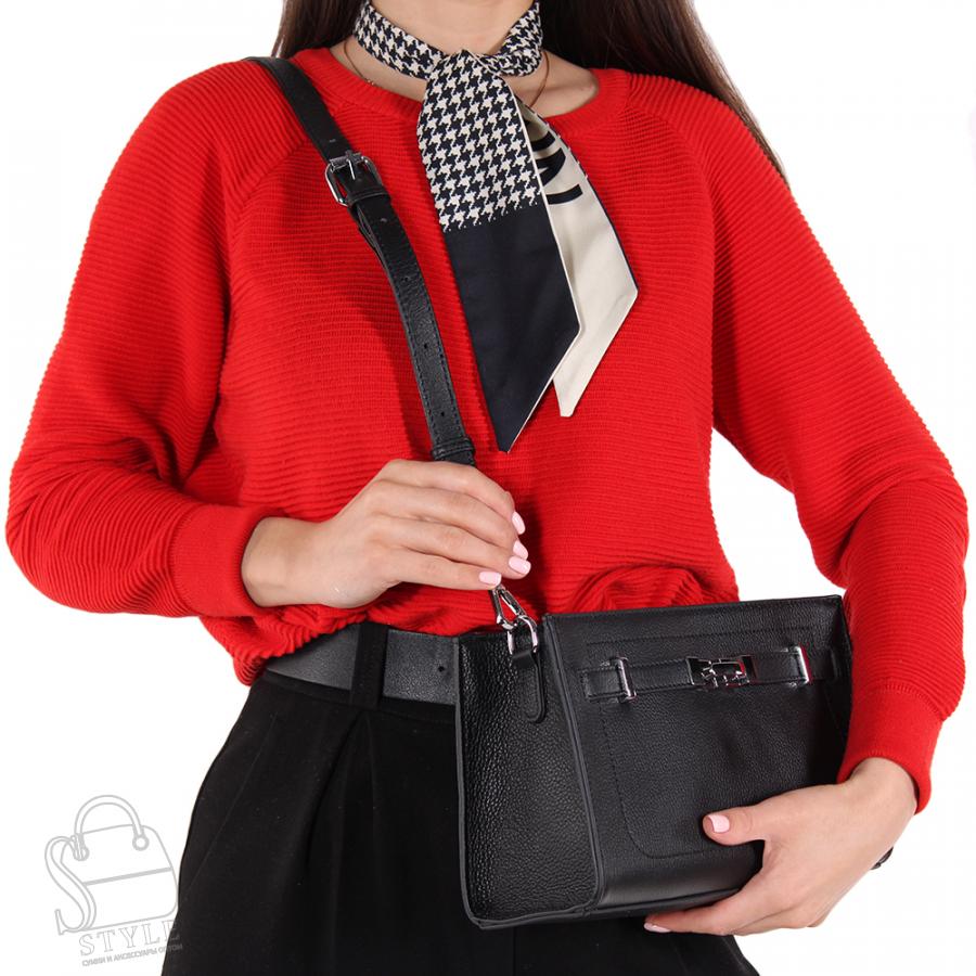 Сумка женская кожаная 98067 black Velina Fabbiano-Safenta/30