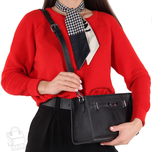Сумка женская кожаная 98067 black Velina Fabbiano-Safenta/30