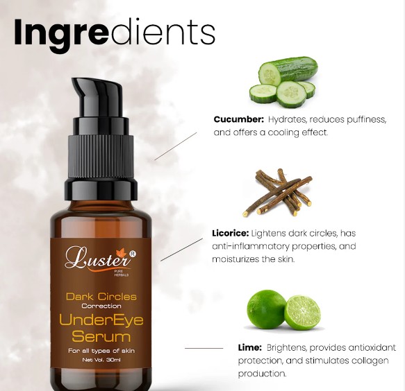 ст. цена392руб.! LUSTER Dark Circles Correction Under Eye Serum Сыворотка для кожи под глазами 30мл