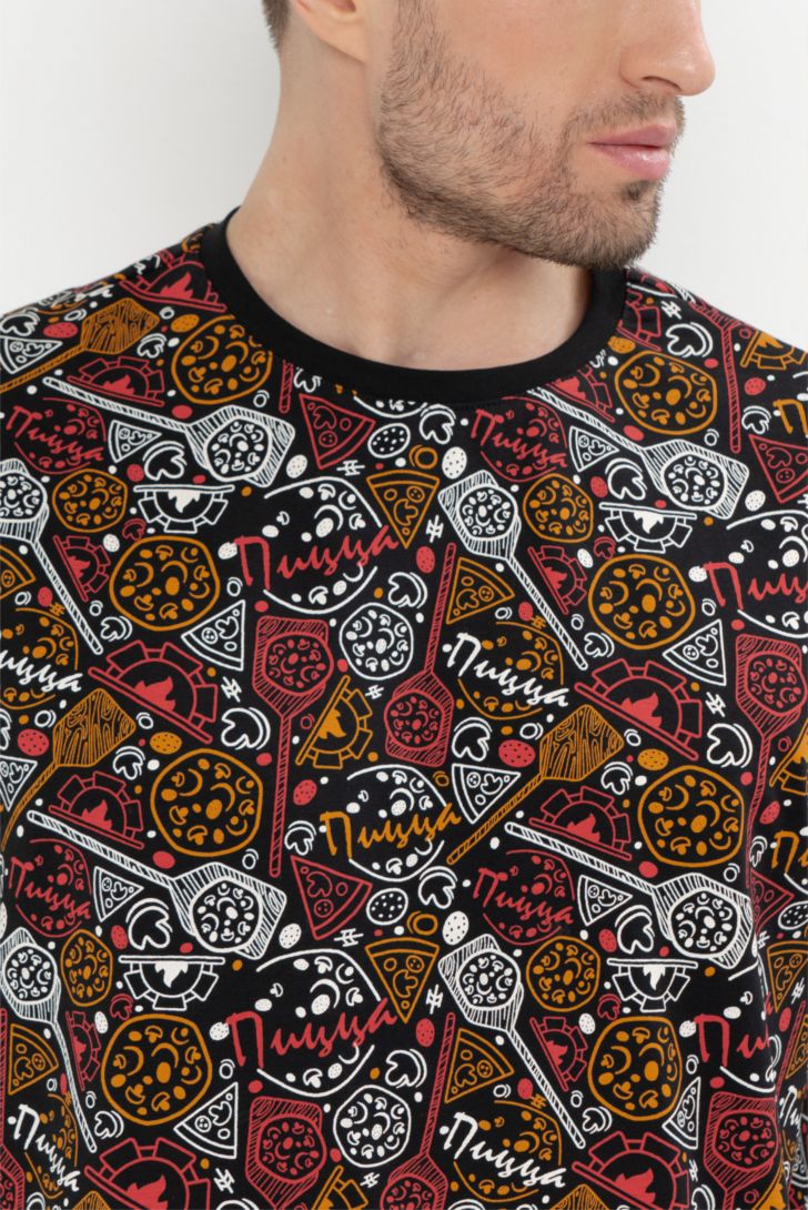 Ст.цена 935р ФУТБОЛКА МУЖСКАЯ арт. 5703M-20233.1H-094к Черно-красный