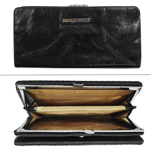 СКИДКА. Кошелек Nivacott. Кожа. N 179 A G black