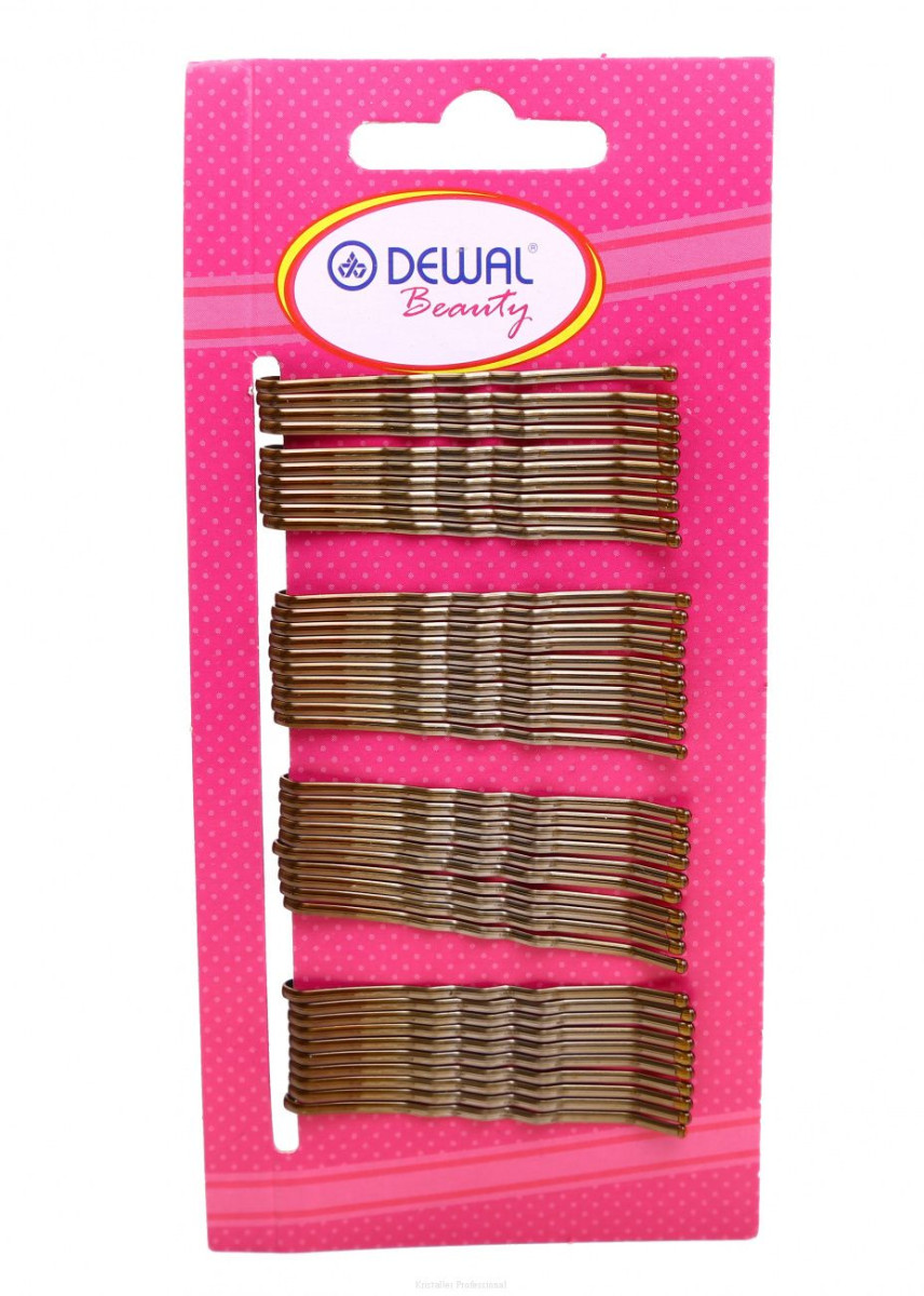 Dewal Beauty Невидимки для волос N-40BRONZ, волна, 50 мм, бронзовый, 40 шт.