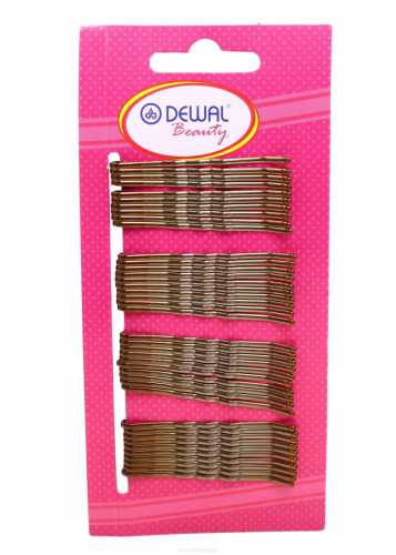 Dewal Beauty Невидимки для волос N-40BRONZ, волна, 50 мм, бронзовый, 40 шт.