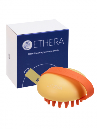 ETHERA Массажная силиконовая щётка для мытья головы, желтый