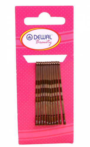 Dewal Beauty Невидимки для волос N-12BRONZ, волна, 50 мм, бронзовый, 12 шт.