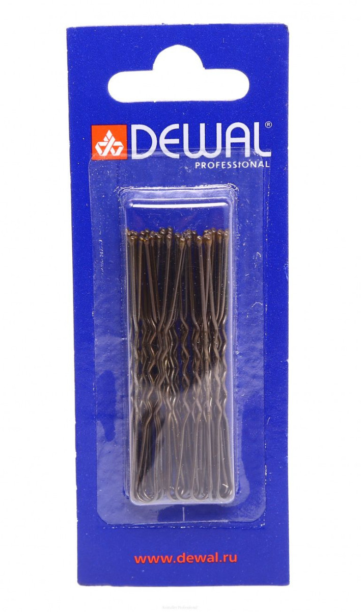 Dewal Шпильки для волос волна SLT60V-3/24, 60 мм, коричневый, 24 шт.