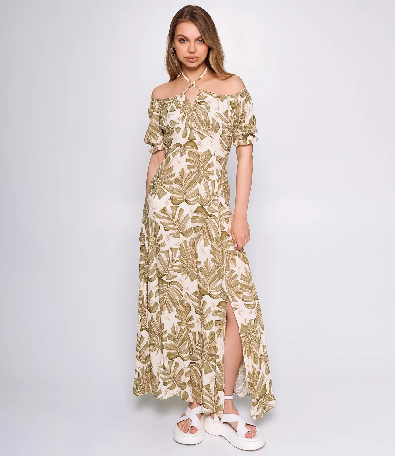 Платье #ОКТ035003, хаки