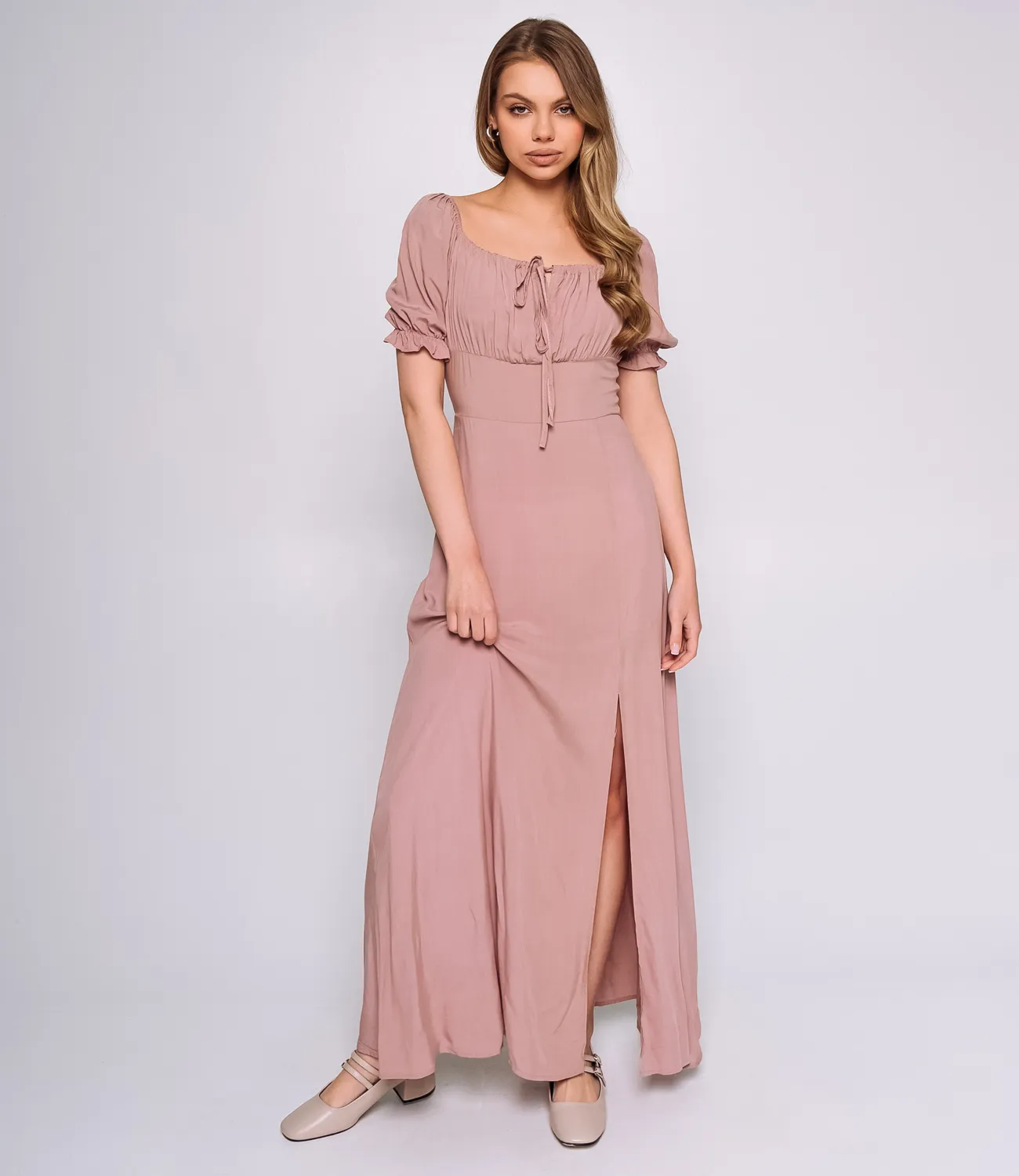 Платье #ОКТ035002, пудровый