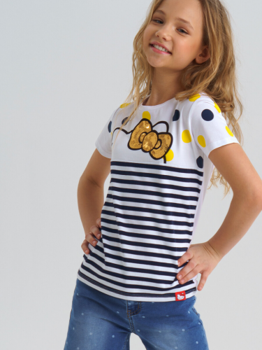 Ст.цена 476р. Футболка для девочки c принтом Hello Kitty белый,разноцветный 12141821