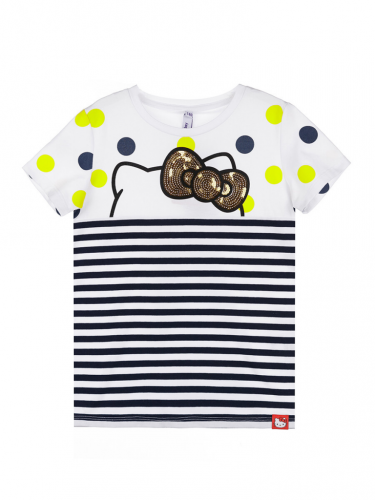 Ст.цена 476р. Футболка для девочки c принтом Hello Kitty белый,разноцветный 12141821