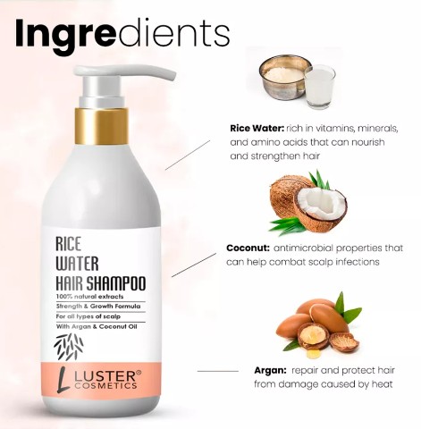 ст. цена299руб.! LUSTER Rice Water Shampoo Шампунь для волос с экстрактом рисовой воды 300мл