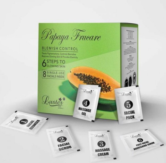 ст. цена194руб.! LUSTER Papaya Facial Kit (New) Набор: Пенка для умывания, Скраб для лица, Массажный крем для лица, Массажный гель для лица, Маска для лица, Сыворотка для лица 6*40мл