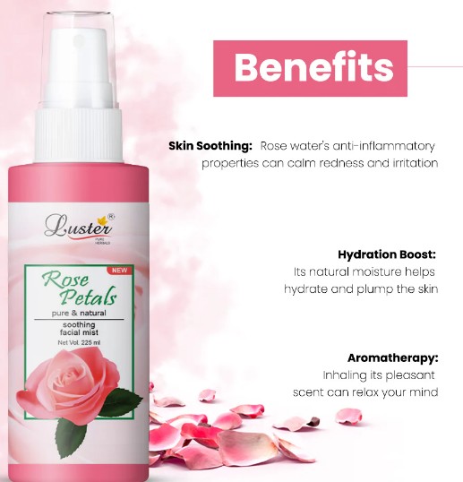 ст. цена187руб.! LUSTER Rose Water Розовая вода 225мл