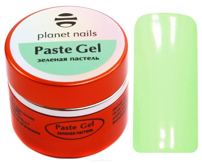 Planet Nails Гель-паста для дизайна ногтей, зеленый пастельный, 5 мл