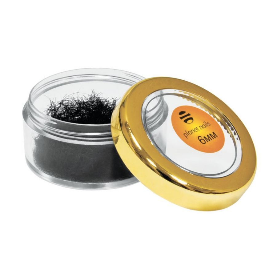 Planet Nails Ресницы для наращивания шелковые в контейнере, 6 мм