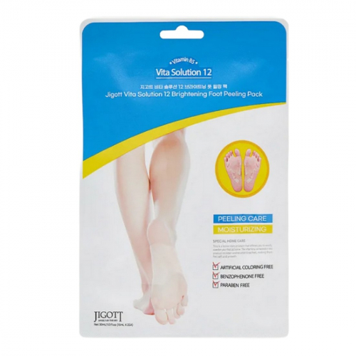 Jigott Отшелушивающие пилинг-носочки с осветляющим эффектом / Vita Solution 12 Brightening Foot Peeling Pack, 30 мл