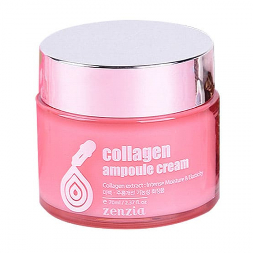 Jigott Крем для лица увлажняющий с коллагеном / Zenzia Collagen Ampoule Cream, 70 мл