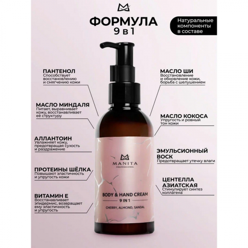 Manita Professional Парфюмированный крем для рук и тела / Cherry, Almond, Sandal, 150 мл