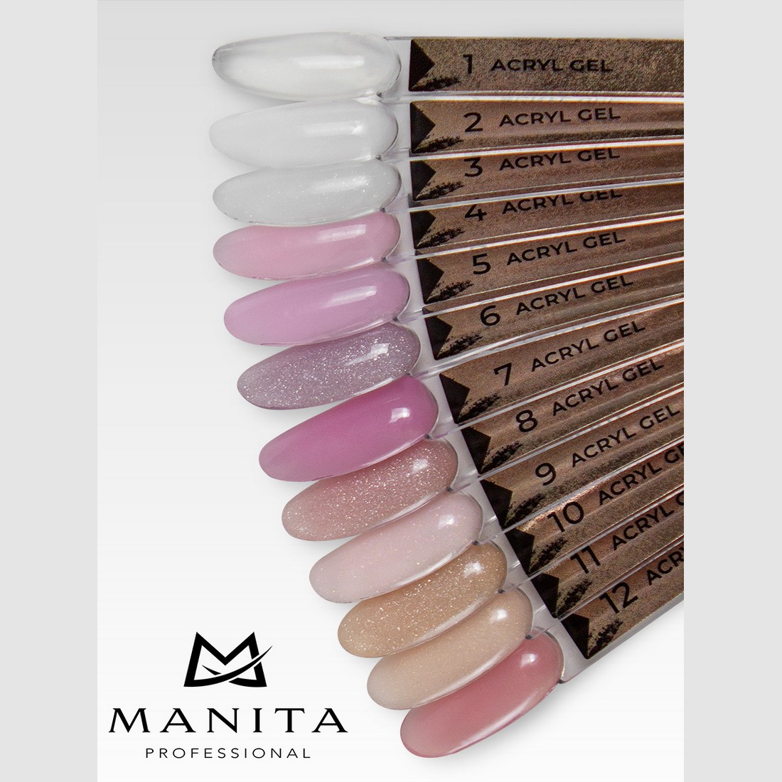 Manita Professional Акриловый гель для моделирования ногтей №03, белый с блестками, 15 мл