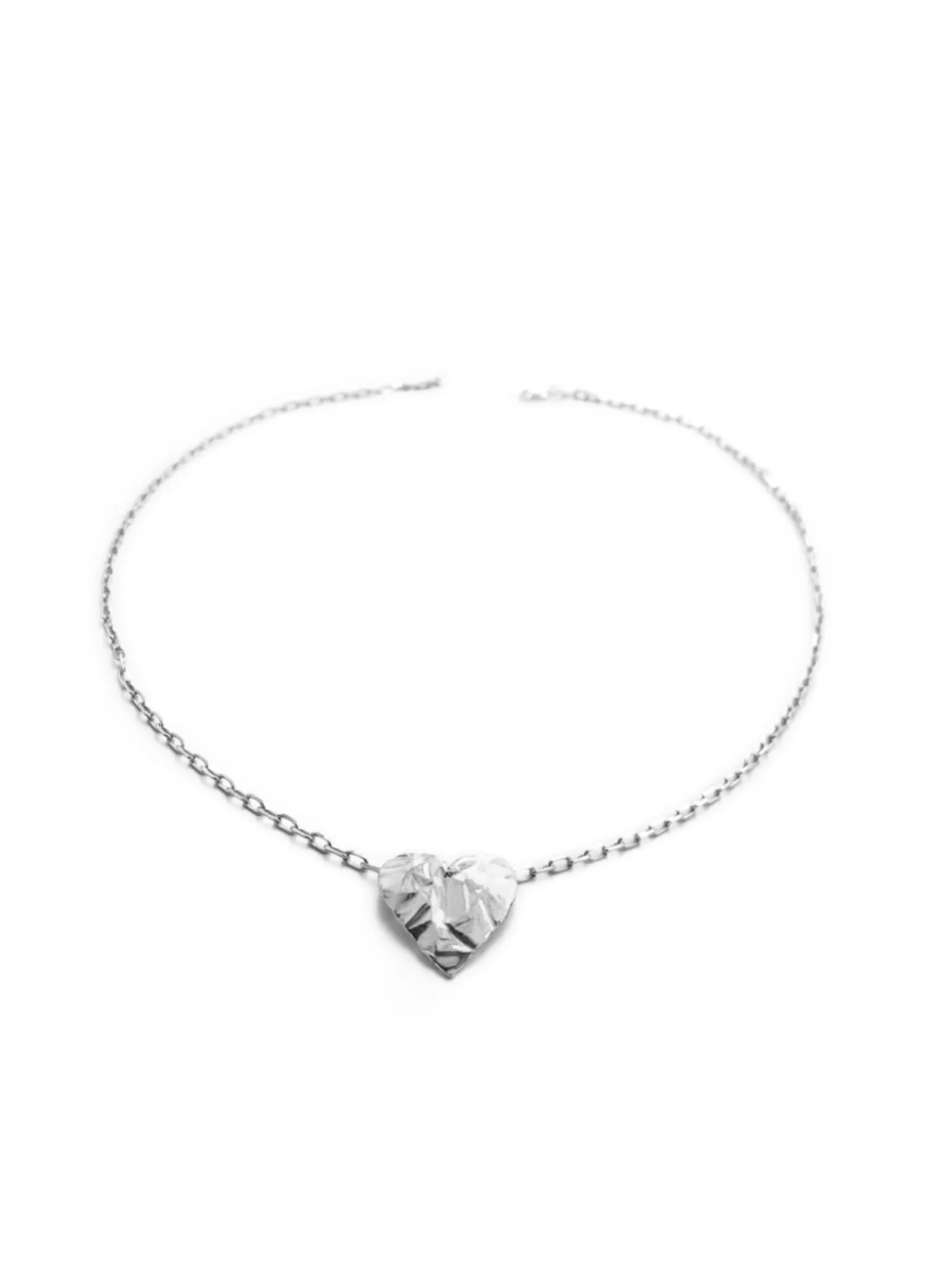 Серебряное колье сердце