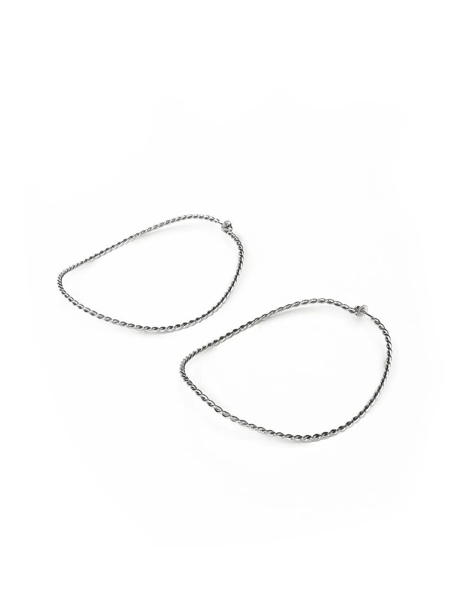 Серебряные серьги-косы