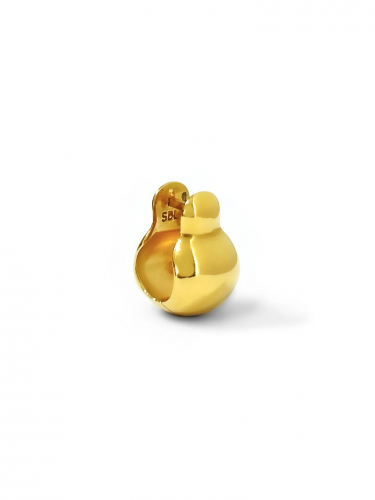 Серебряная моносерьга «Матрешка» gold