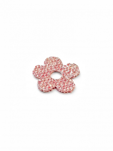 Серебряная основа для серьги и цепи «Вышивка» pink