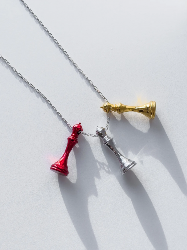Серебряная подвеска «Твой ход» dark red